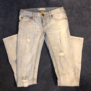 Light Wash Straight Leg Free People Ripped jeans